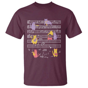 Cat Lover T Shirt Cat Playing Musical Instrument TS09 Maroon Print Your Wear