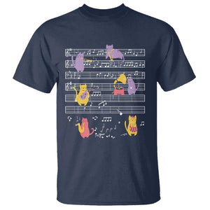 Cat Lover T Shirt Cat Playing Musical Instrument TS09 Navy Print Your Wear