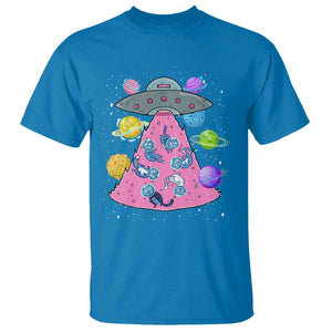 Cat Lover T Shirt UFO Catches Cat Into Space TS09 Sapphire Print Your Wear