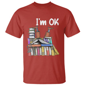 I'm Ok With Books Reading Book Lover T Shirt TS09 Red Printyourwear