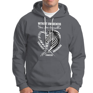 Without Awareness You Are Invisible Carcinoid Cancer Hoodie TS09 Charcoal Printyourwear