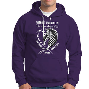 Without Awareness You Are Invisible Carcinoid Cancer Hoodie TS09 Purple Printyourwear