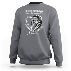 Without Awareness You Are Invisible Carcinoid Cancer Sweatshirt TS09 Charcoal Printyourwear