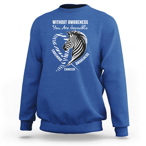 Without Awareness You Are Invisible Carcinoid Cancer Sweatshirt TS09 Royal Blue Printyourwear