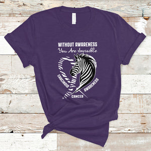 Without Awareness You Are Invisible Carcinoid Cancer T Shirt TS09 Purple Printyourwear