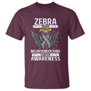 Zebra Squad Neuroendocrine Cancer Awareness T Shirt TS09 Maroon Printyourwear