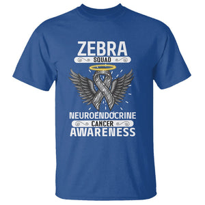 Zebra Squad Neuroendocrine Cancer Awareness T Shirt TS09 Royal Blue Printyourwear