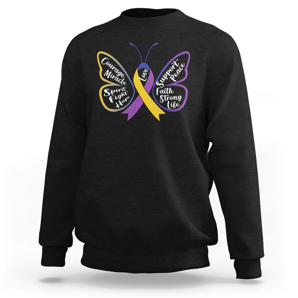 Fight Bladder Health And Cancer Awareness Butterfly Sweatshirt TS09 Black Printyourwear