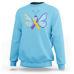 Fight Bladder Health And Cancer Awareness Butterfly Sweatshirt TS09 Sky Printyourwear