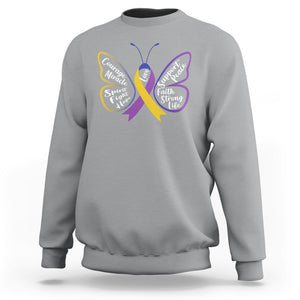 Fight Bladder Health And Cancer Awareness Butterfly Sweatshirt TS09 Sport Gray Printyourwear