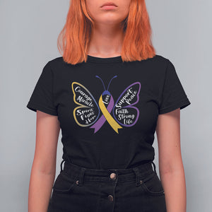 Fight Bladder Health And Cancer Awareness Butterfly T Shirt For Women TS09 Black Printyourwear