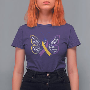 Fight Bladder Health And Cancer Awareness Butterfly T Shirt For Women TS09 Purple Printyourwear