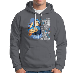 Whispered Back I'm The Storm Diabetes Cancer Awareness Month Hoodie TS09 Charcoal Printyourwear