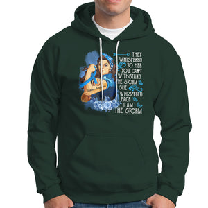 Whispered Back I'm The Storm Diabetes Cancer Awareness Month Hoodie TS09 Dark Forest Green Printyourwear