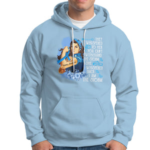 Whispered Back I'm The Storm Diabetes Cancer Awareness Month Hoodie TS09 Light Blue Printyourwear