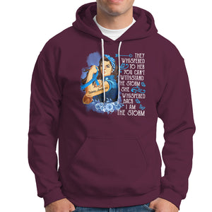 Whispered Back I'm The Storm Diabetes Cancer Awareness Month Hoodie TS09 Maroon Printyourwear