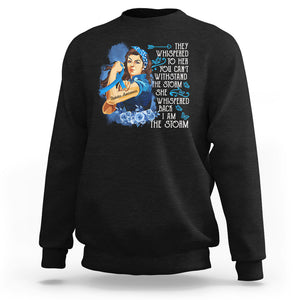 Whispered Back I'm The Storm Diabetes Cancer Awareness Month Sweatshirt TS09 Black Printyourwear