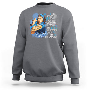 Whispered Back I'm The Storm Diabetes Cancer Awareness Month Sweatshirt TS09 Charcoal Printyourwear