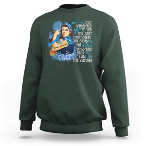 Whispered Back I'm The Storm Diabetes Cancer Awareness Month Sweatshirt TS09 Dark Forest Green Printyourwear