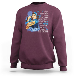 Whispered Back I'm The Storm Diabetes Cancer Awareness Month Sweatshirt TS09 Maroon Printyourwear