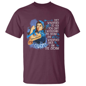 Whispered Back I'm The Storm Diabetes Cancer Awareness Month T Shirt TS09 Maroon Printyourwear