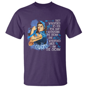 Whispered Back I'm The Storm Diabetes Cancer Awareness Month T Shirt TS09 Purple Printyourwear