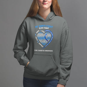 My Son's Fight Is My Fight Type 1 Diabetes Awareness Hoodie TS09 Dark Heather Printyourwear