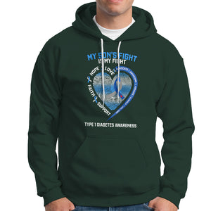 My Son's Fight Is My Fight Type 1 Diabetes Awareness Hoodie TS09 Dark Forest Green Printyourwear