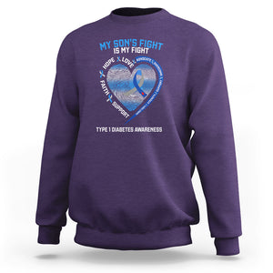 My Son's Fight Is My Fight Type 1 Diabetes Awareness Sweatshirt TS09 Purple Printyourwear