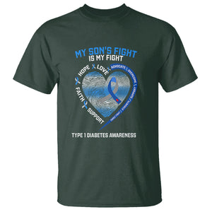 My Son's Fight Is My Fight Type 1 Diabetes Awareness T Shirt TS09 Dark Forest Green Printyourwear