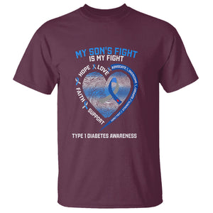 My Son's Fight Is My Fight Type 1 Diabetes Awareness T Shirt TS09 Maroon Printyourwear