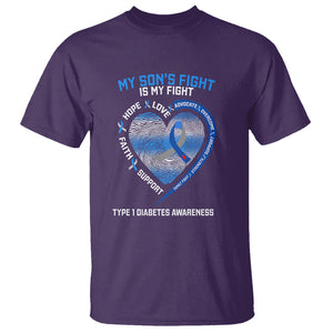 My Son's Fight Is My Fight Type 1 Diabetes Awareness T Shirt TS09 Purple Printyourwear