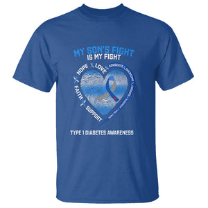 My Son's Fight Is My Fight Type 1 Diabetes Awareness T Shirt TS09 Royal Blue Printyourwear