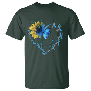 Diabetes Sunflower Shirt Type 1 T Shirt TS09 Dark Forest Green Printyourwear