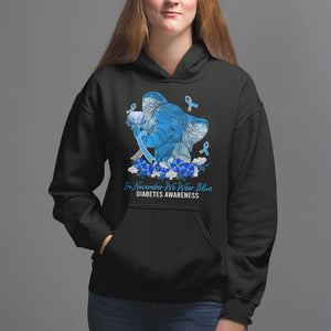 In November We Wear Cute Blue Elephant Diabetes Awareness Hoodie TS09 Black Printyourwear