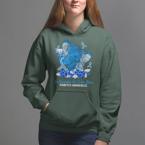 In November We Wear Cute Blue Elephant Diabetes Awareness Hoodie TS09 Dark Forest Green Printyourwear