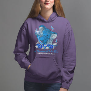 In November We Wear Cute Blue Elephant Diabetes Awareness Hoodie TS09 Purple Printyourwear