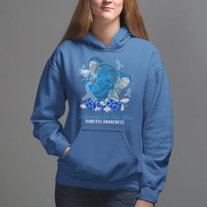 In November We Wear Cute Blue Elephant Diabetes Awareness Hoodie TS09 Royal Blue Printyourwear