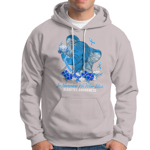 In November We Wear Cute Blue Elephant Diabetes Awareness Hoodie TS09 Ice Gray Printyourwear