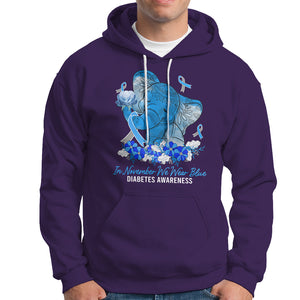 In November We Wear Cute Blue Elephant Diabetes Awareness Hoodie TS09 Purple Printyourwear