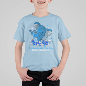 In November We Wear Cute Blue Elephant Diabetes Awareness T Shirt For Kid TS09 Light Blue Printyourwear