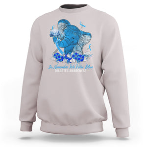 In November We Wear Cute Blue Elephant Diabetes Awareness Sweatshirt TS09 Ice Gray Printyourwear