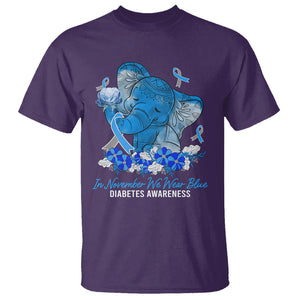 In November We Wear Cute Blue Elephant Diabetes Awareness T Shirt TS09 Purple Printyourwear