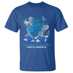 In November We Wear Cute Blue Elephant Diabetes Awareness T Shirt TS09 Royal Blue Printyourwear