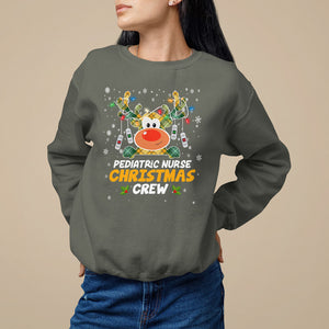 Pediatric Nurse Christmas Crew Cute Reindeer Light Sweatshirt TS09 Printyourwear