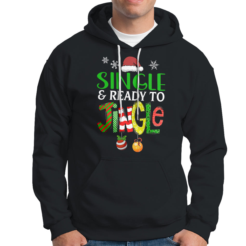 Single And Ready To Jingle Funny Christmas Ball Hoodie TS09 Military Green Printyourwear