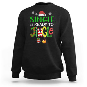 Single And Ready To Jingle Funny Christmas Ball Sweatshirt TS09 Military Green Printyourwear