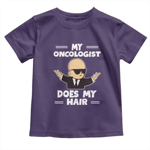 Chemotherapy Awareness Toddler T Shirt My Oncologist Does My Hair Cool Boys Man TS09 Purple Print Your Wear