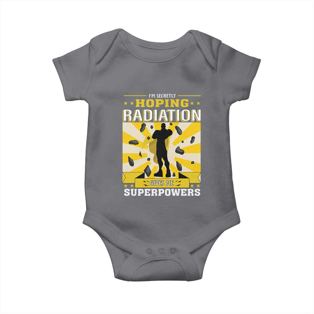 Chemotherapy Awareness Baby Onesie Radiation Gives Me Superpowers TS09 Charcoal Print Your Wear