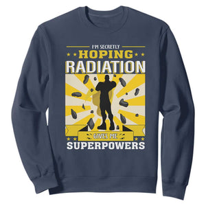 Chemotherapy Awareness Sweatshirt Radiation Gives Me Superpowers TS09 Navy Print Your Wear